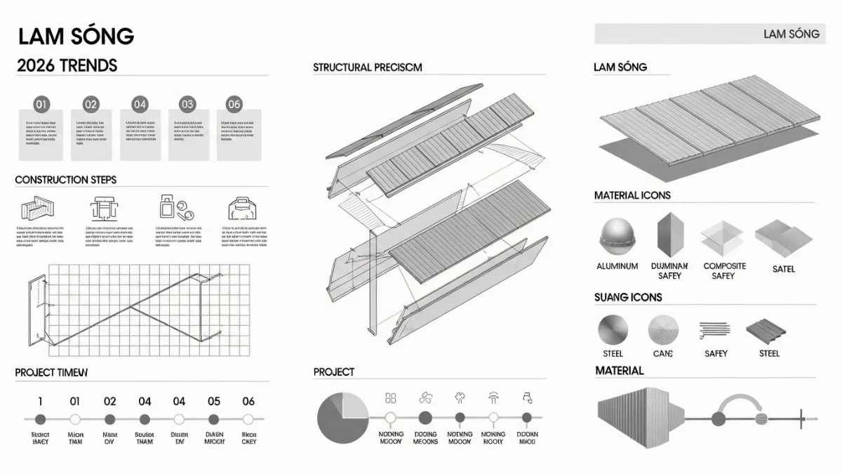 Lam sóng ốp trần nhà đẹp kết hợp đèn LED chiếu sáng