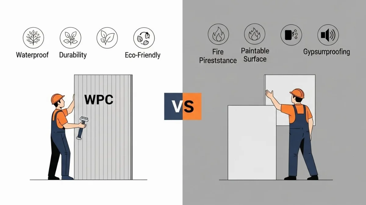 Vách thạch cao phẳng mịn màu trắng tinh tế chia không gian phòng