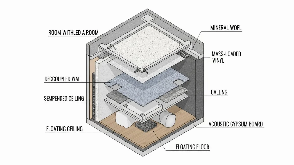 Vật liệu cách âm cao su non và thạch cao trong xây dựng