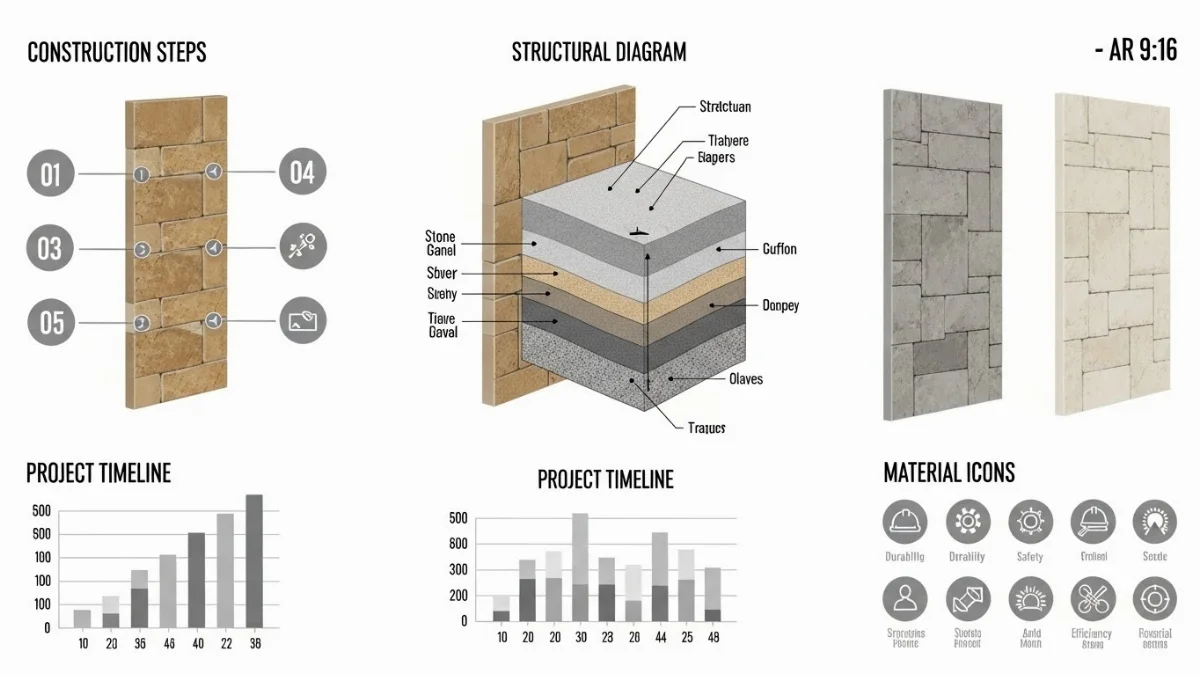 Thi công tấm nhựa giả đá ốp tường nhanh chóng và tiện lợi