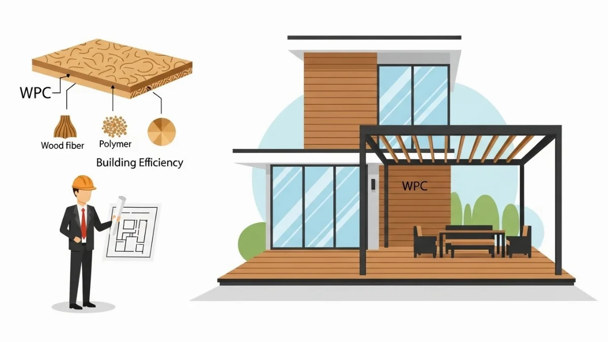 Hình ảnh sàn gỗ nhựa ngoài trời chịu nắng mưa tốt, bền đẹp