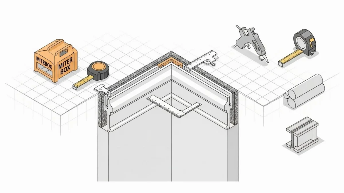 Thợ đang cẩn thận dán phào chỉ lên tường