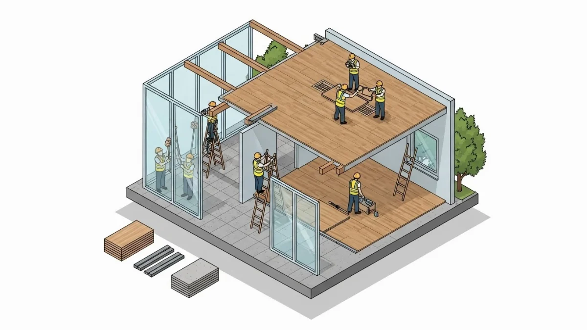 Kiến trúc sư đang tư vấn vật liệu và thiết kế nội thất cho khách hàng