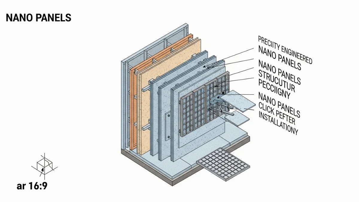 Thợ đang thi công tấm nano ốp tường chuyên nghiệp