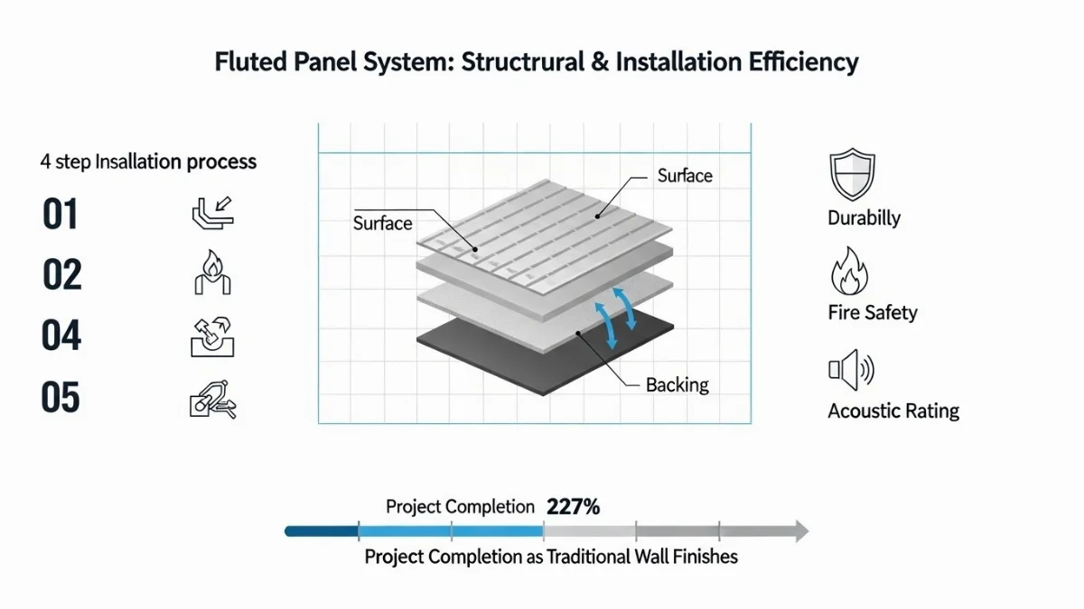 Thi công lam sóng trang trí kết hợp ánh sáng đèn LED hiện đại