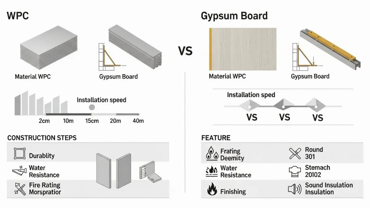 So sánh vách ngăn gỗ nhựa và vách thạch cao về chi phí và độ bền