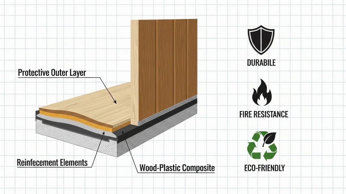 Nguyên liệu bột gỗ và hạt nhựa tái chế sản xuất tấm gỗ nhựa cao cấp