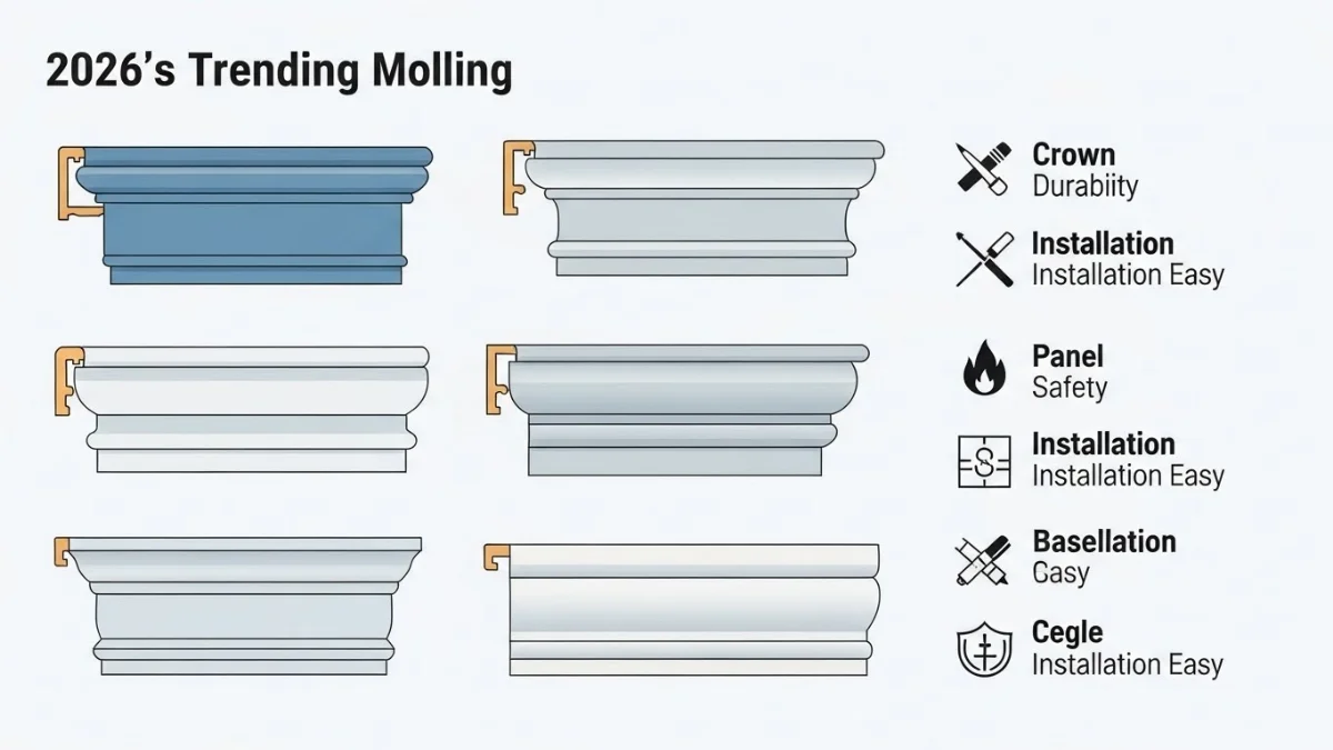 Phào chỉ PU cao cấp trang trí tường phòng khách hiện đại