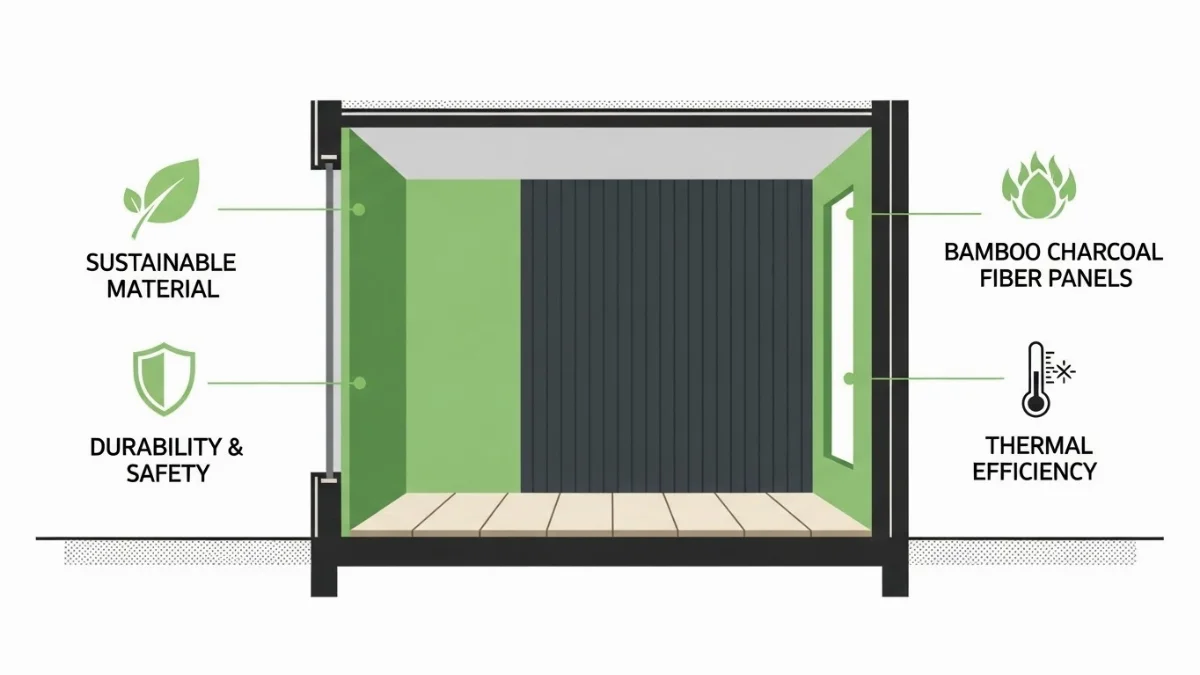 Ứng dụng tấm đa năng sợi than tre ốp tường phòng khách đẹp