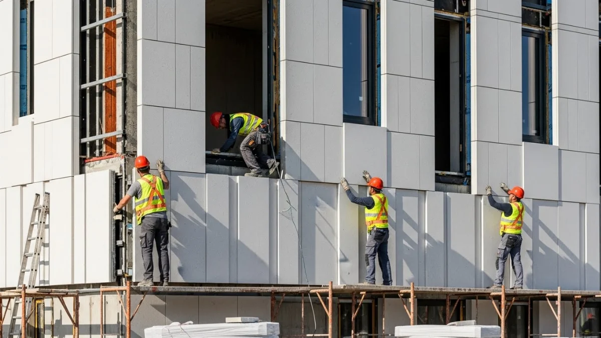 tấm đá mềm ốp tường phòng khách sang trọng và hiện đại