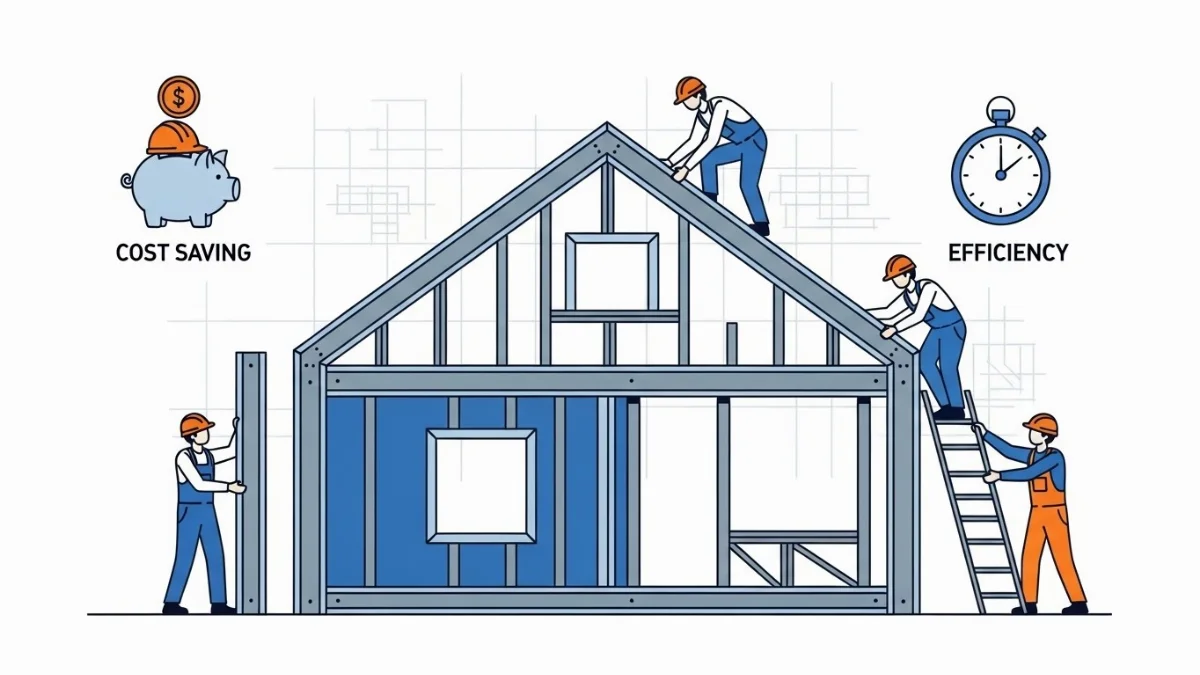 Thiết kế nhà tiền chế đơn giản giúp tiết kiệm chi phí xây dựng hiệu quả