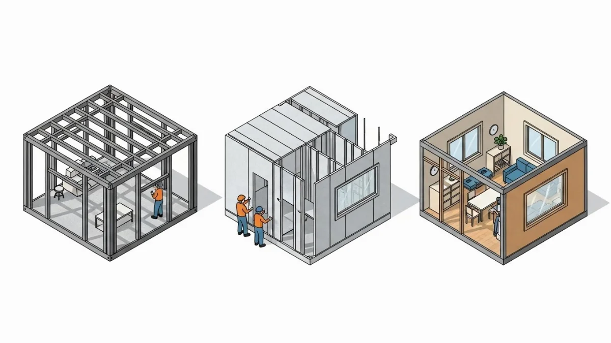 Vách panel nội thất hiện đại cho không gian văn phòng