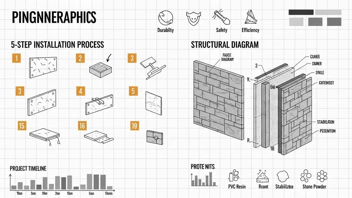 Hình ảnh ứng dụng tấm PVC giả đá ốp vách trang trí sảnh chờ công ty