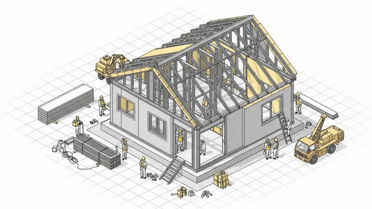 Hoàn thiện nội thất, lắp đặt cửa và các hệ thống kỹ thuật trong nhà