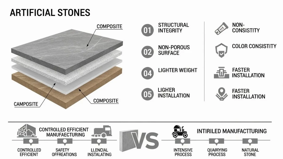 Đá nhân tạo mang lại giá trị kinh tế lâu dài cho các công trình