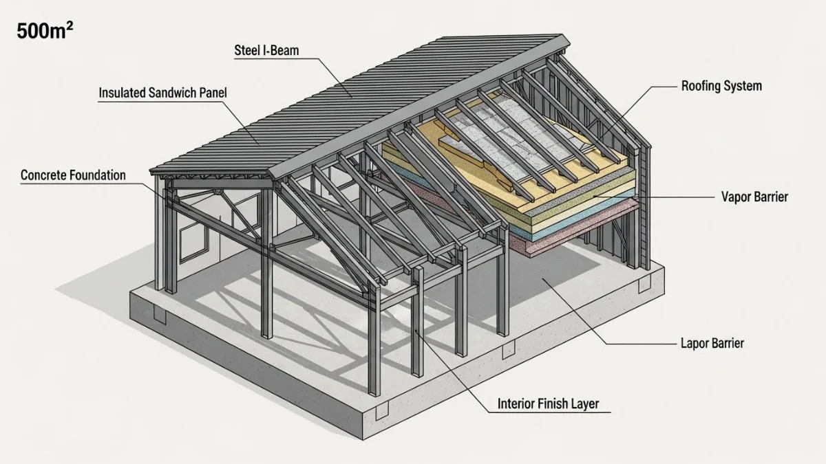 Báo giá chi phí xây nhà tiền chế theo diện tích 100m², 500m², 1000m²