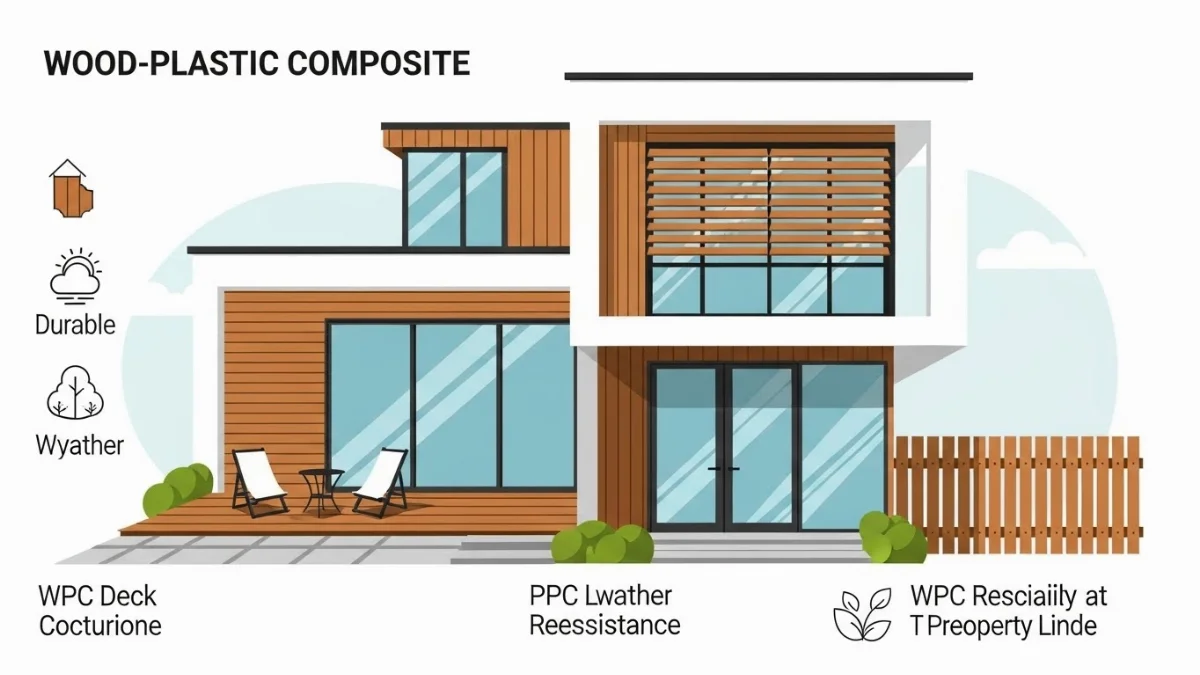 Hệ lam che nắng gỗ nhựa bảo vệ ban công khỏi nắng mưa