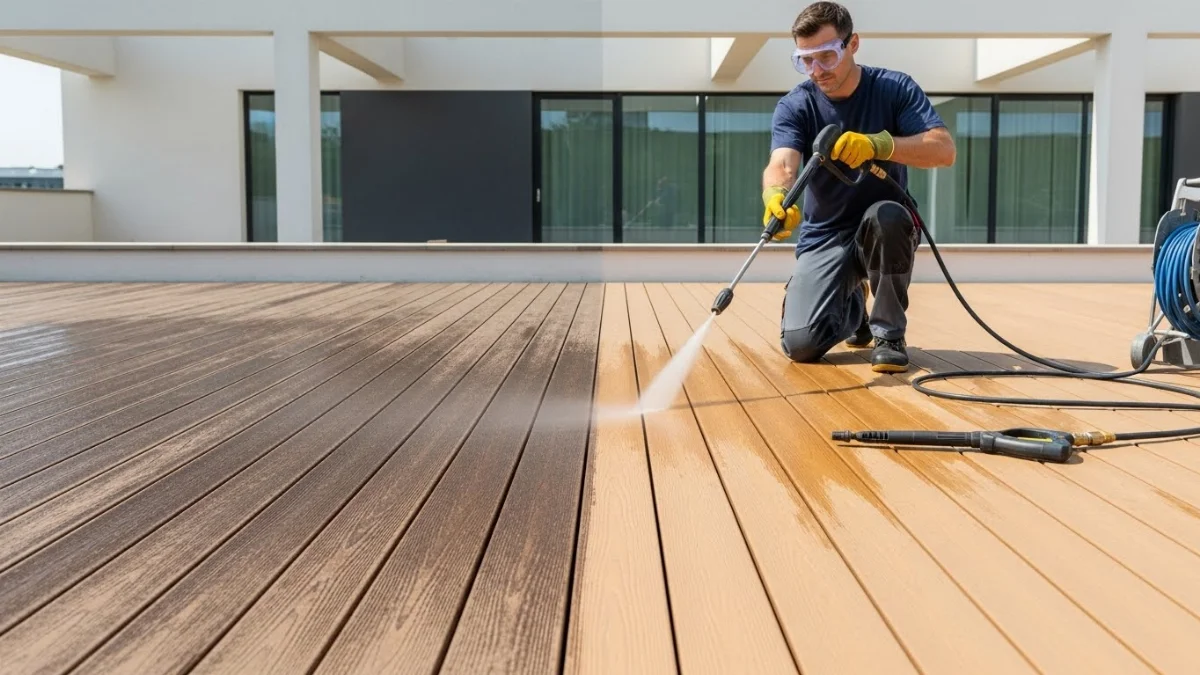 Vệ sinh và bảo dưỡng gỗ nhựa ngoài trời định kỳ giúp tăng độ bền