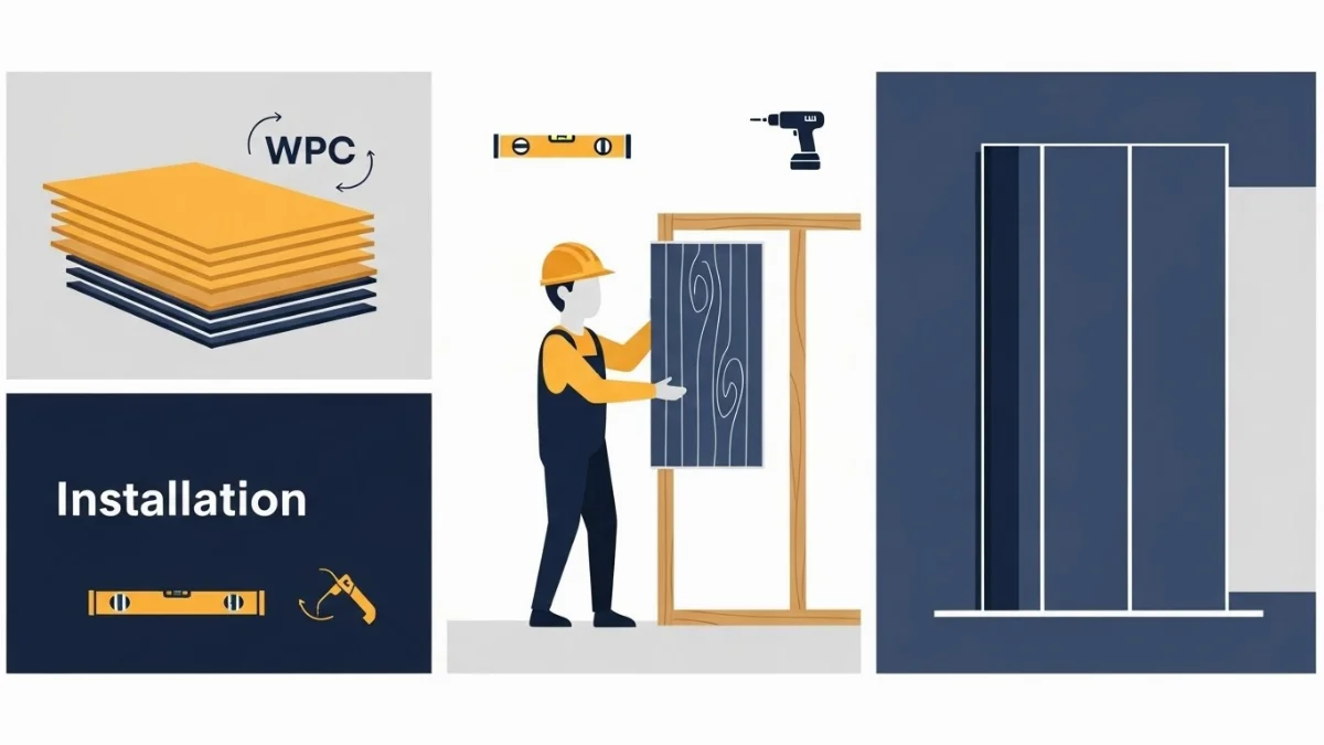 Công đoạn thi công ốp tường gỗ nhựa cho không gian nội thất, đảm bảo độ bền đẹp