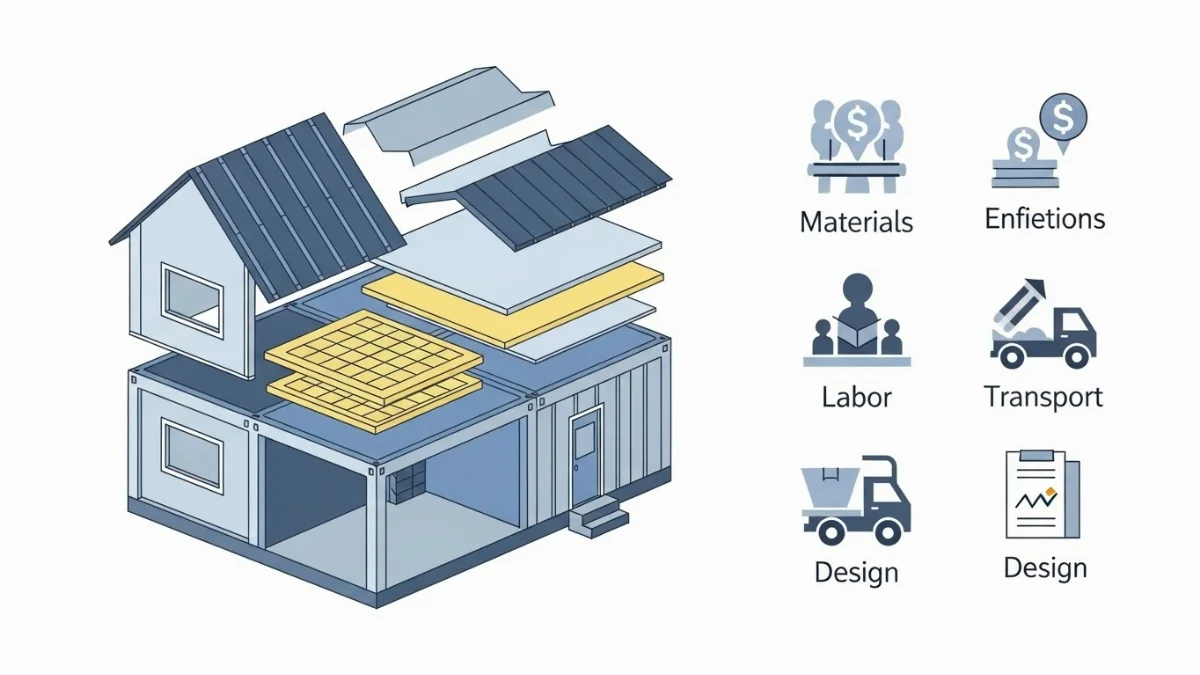 Nội thất hiện đại bên trong nhà tiền chế đẹp