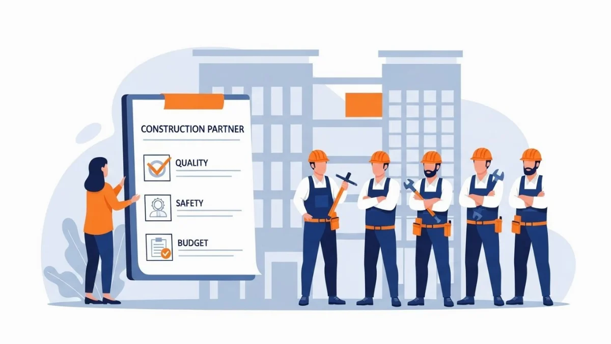 Kiến trúc sư và nhà thầu xây dựng thảo luận kế hoạch trên công trường