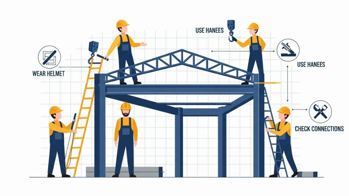 Kiểm tra thiết bị nâng hạ để lắp dựng kết cấu thép