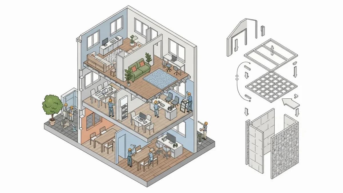 Tấm tiêu âm hình lục giác hiện đại cho không gian làm việc.