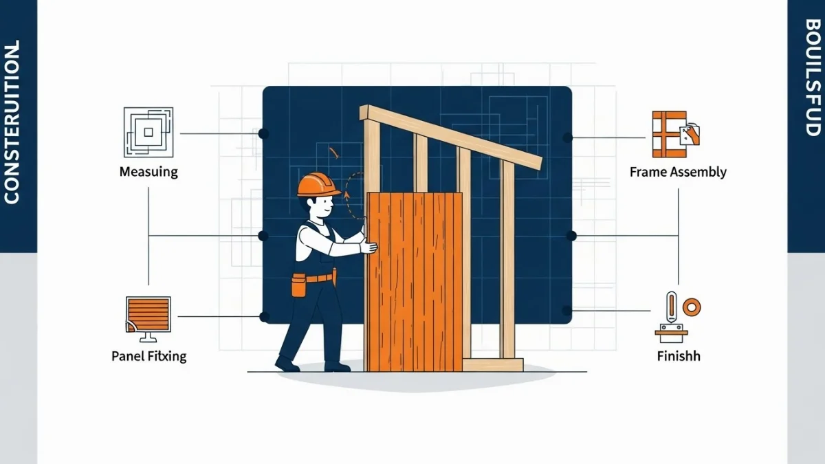 dụng cụ và vật liệu cần thiết để lắp đặt vách ngăn composite