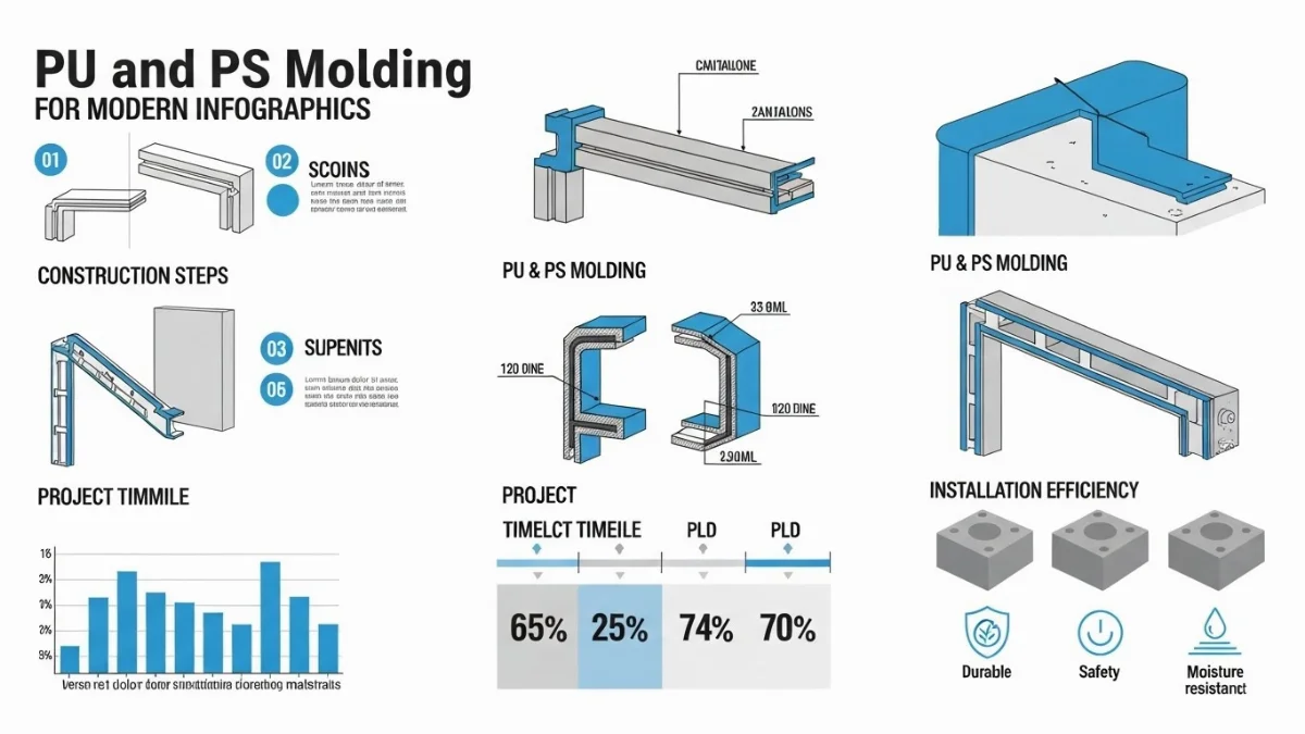 Phào chỉ trần nhà PS mang vẻ đẹp tinh tế, bền bỉ.