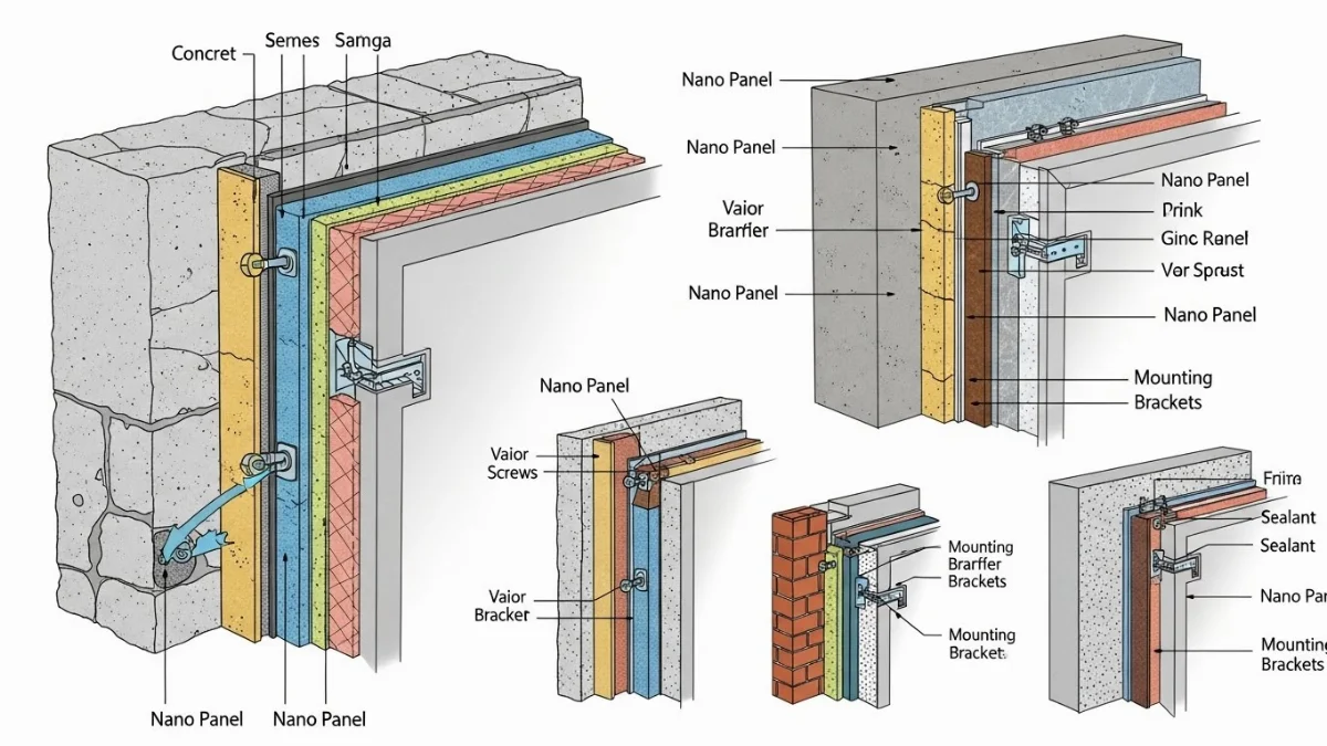 Thi công tấm nano trên trần nhà mang lại vẻ đẹp hiện đại, sang trọng