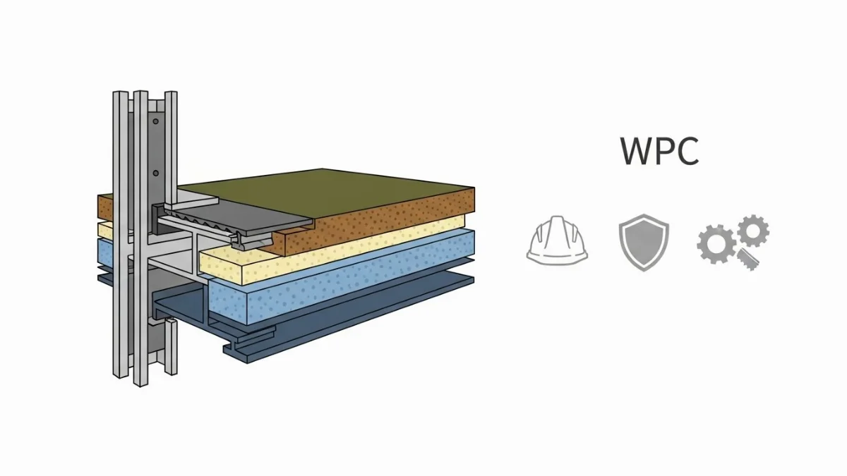 Vách ngăn gỗ nhựa lam sóng hiện đại màu gỗ sáng ngăn cách không gian