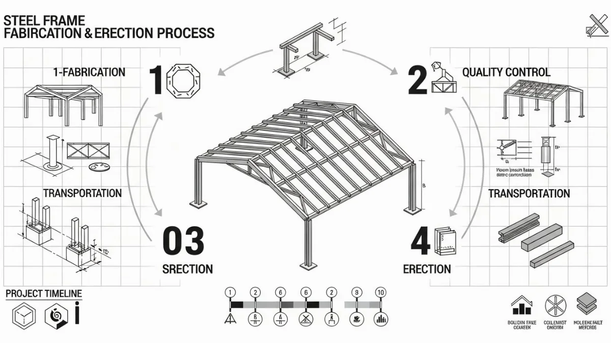 Hoàn thiện lắp dựng khung thép mái và vách nhà xưởng
