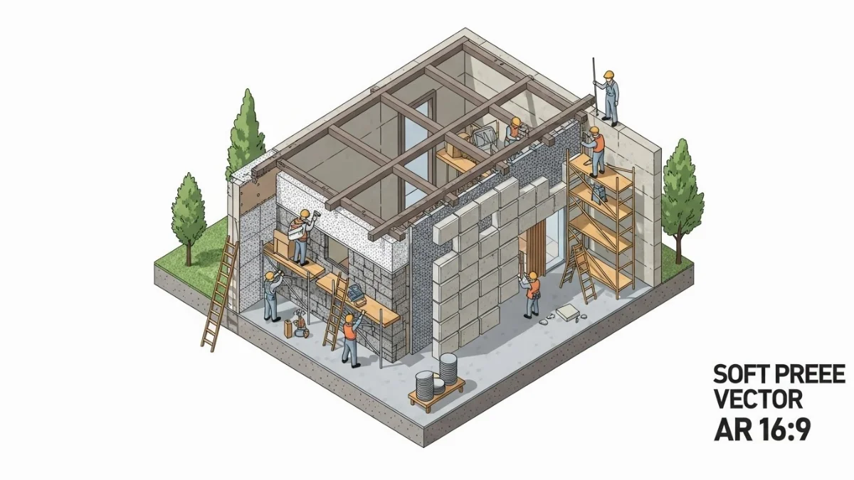 Thợ chuyên nghiệp đang chà ron và làm sạch mạch đá sau khi lắp đặt.