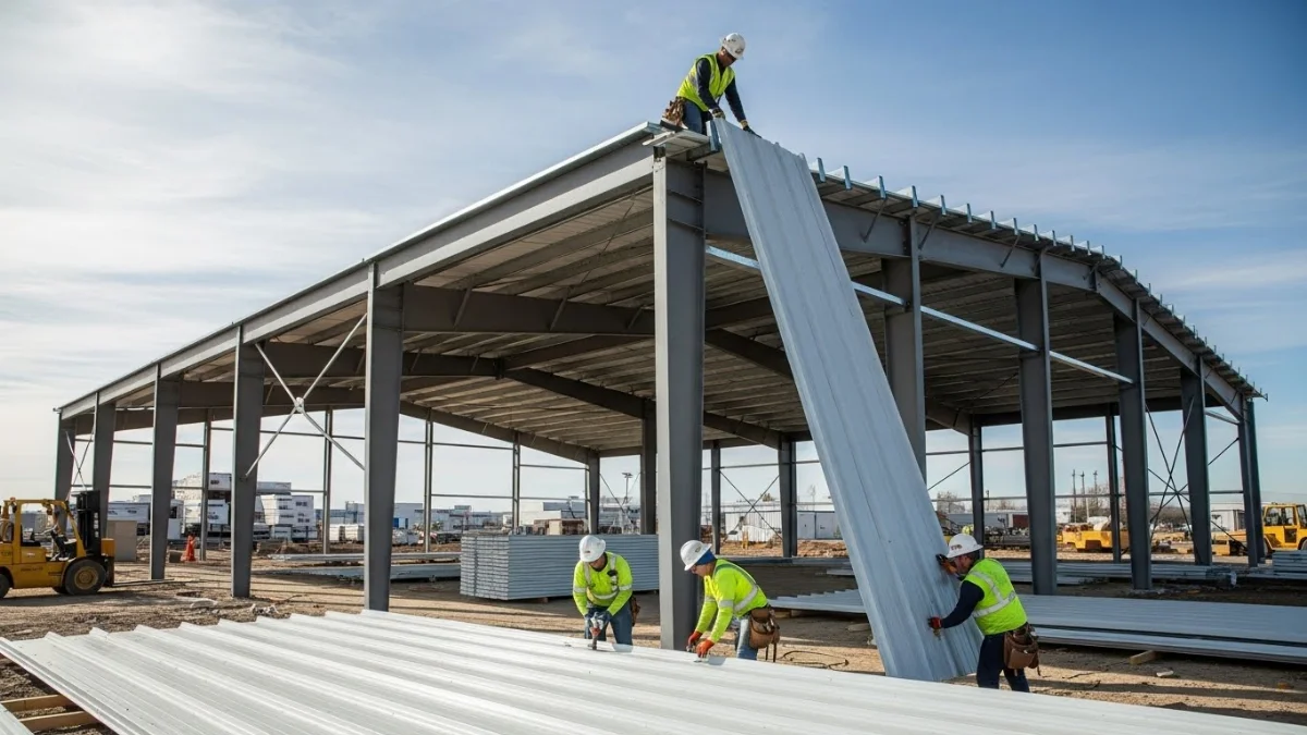 Hình ảnh các loại tôn lợp nhà tiền chế phổ biến