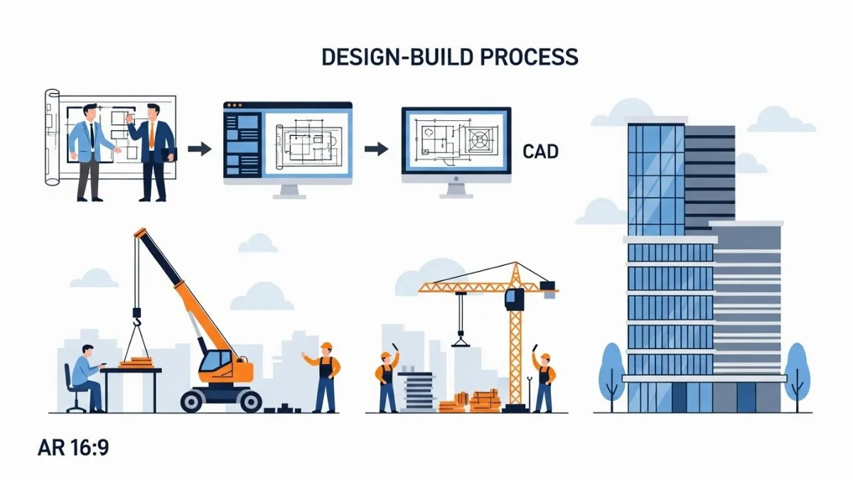 Kiến trúc sư trình bày bản vẽ thiết kế 3D cho khách hàng