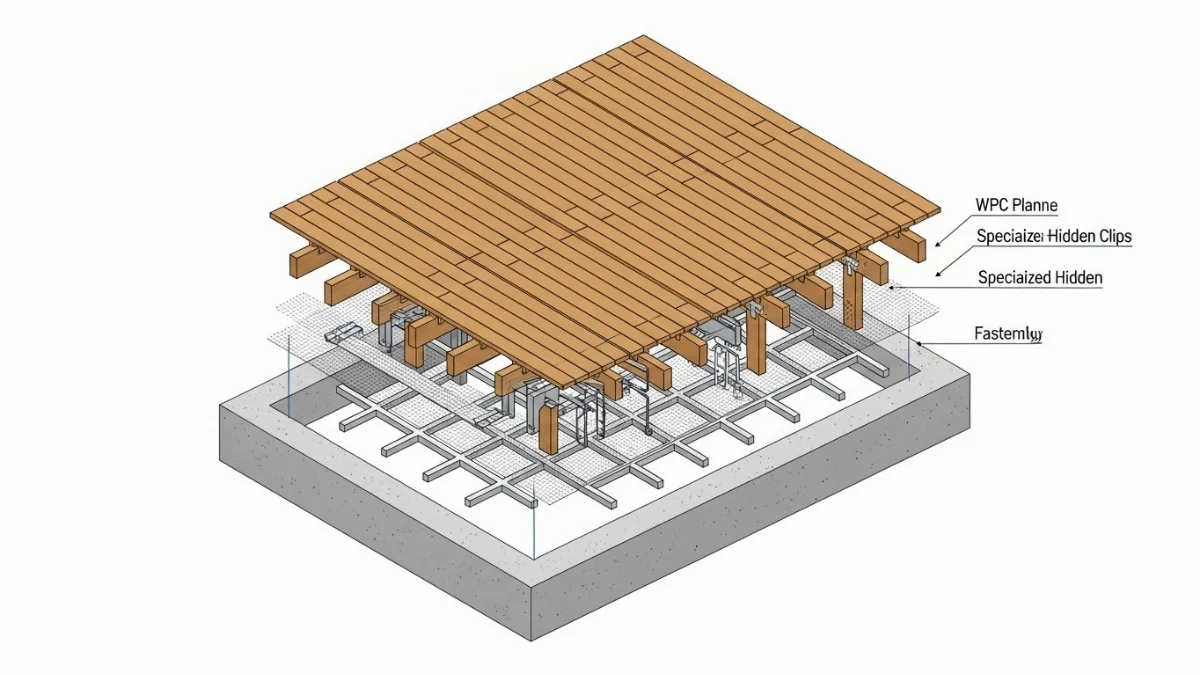 ứng dụng thanh lam gỗ nhựa ngoài trời tạo không gian giàn hoa đẹp