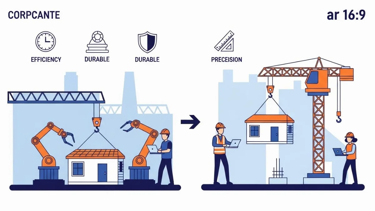 Công nhân đang thi công lắp đặt các tấm Panel cho nhà tiền chế