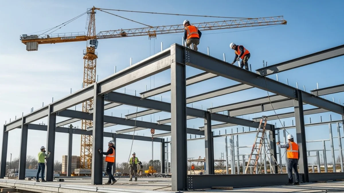 Hình ảnh minh họa kết cấu khung thép nhà tiền chế chắc chắn